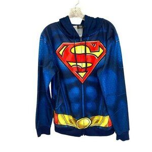 D C Comics Superman Unisex Full Zip Hoodie Sweatshirt Sz Men's Small Superheroes